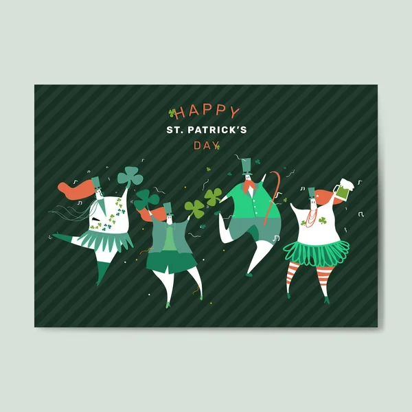 Happy Patrick Day Grusskarte Vektor — Stockvektor