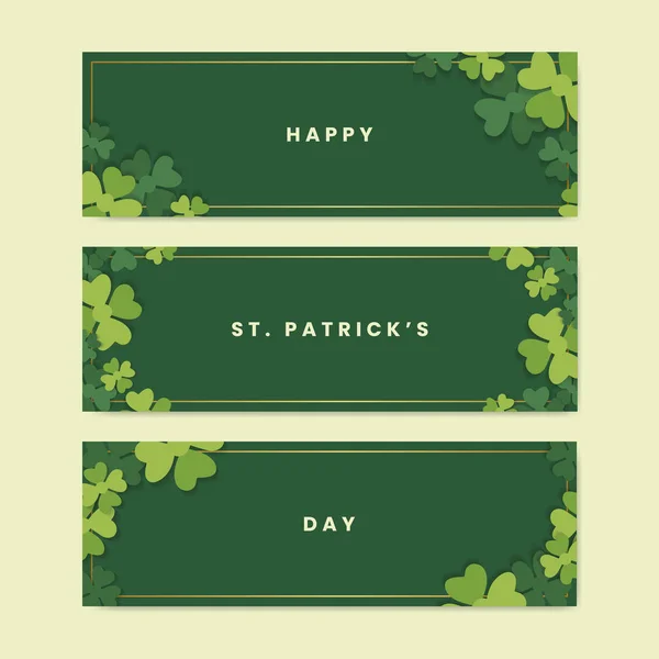 Shamrock Patrick Day Card Set Vektor — Stockvektor