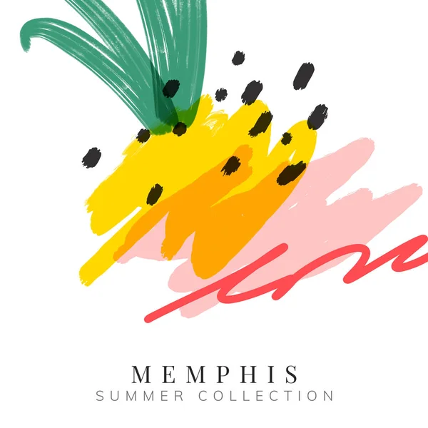 Colorful memphis summer background vector