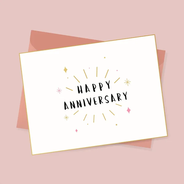 Happy Anniversary Typography Card Vector — Stock Vector