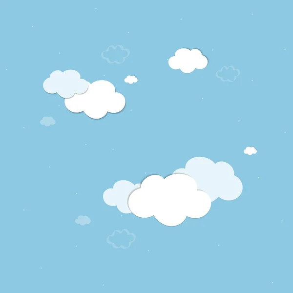 Blauer Himmel Mit Wolken Gemusterter Hintergrundvektor — Stockvektor