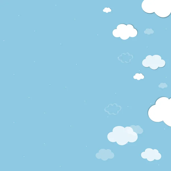 Blauer Himmel Mit Wolken Gemusterter Hintergrundvektor — Stockvektor