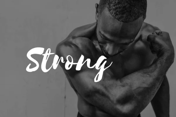 Afrikaanse Man Met Body Fitness — Stockfoto