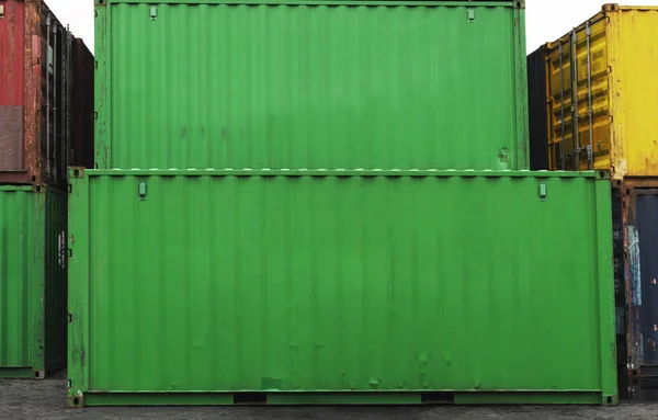 Stacked Container Boxes Green — Stock Photo, Image