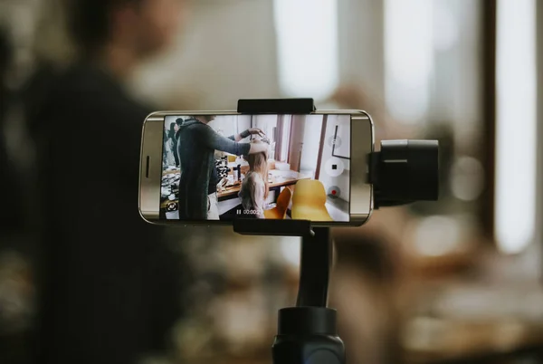 Smartphone Ligado Gimbal — Fotografia de Stock