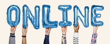 Online balonlar kelime gösteren eller