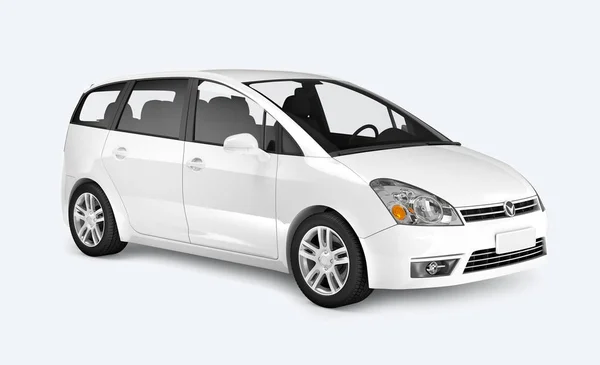 Side View White Minivan — Stock Photo, Image