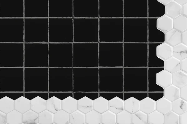 黑色地板瓷砖纹理背景 — 图库照片