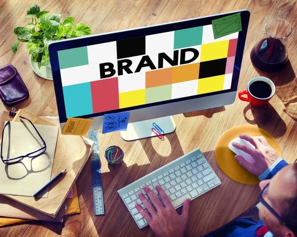 Brand Branding Μάρκετινγκ Διαφήμιση Εμπορικών Σημάτων Έννοια — Φωτογραφία Αρχείου