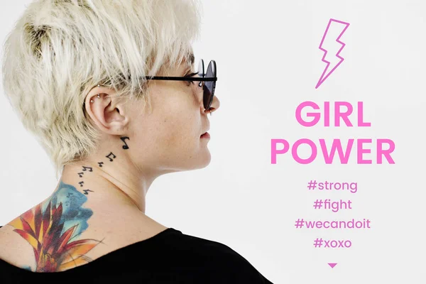 Girl Power Kvinnor Rättigheter För Rättvisa Jämställdhet — Stockfoto
