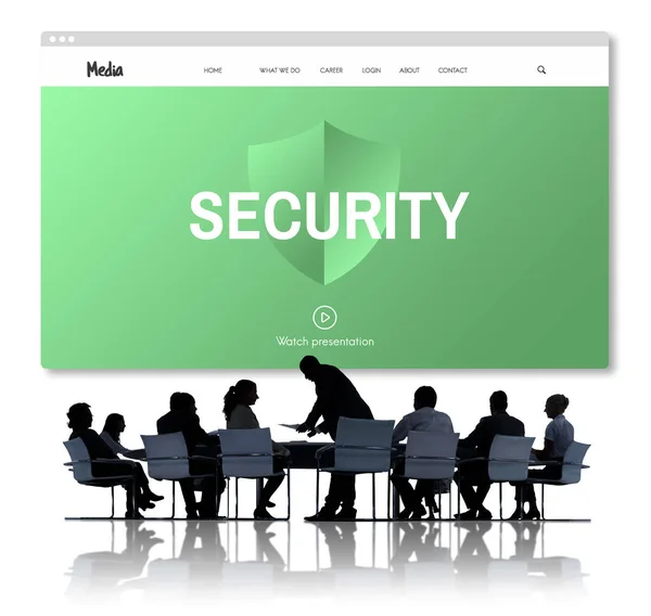 Zakelijke Mensen Zitten Aan Tafel Business Security — Stockfoto