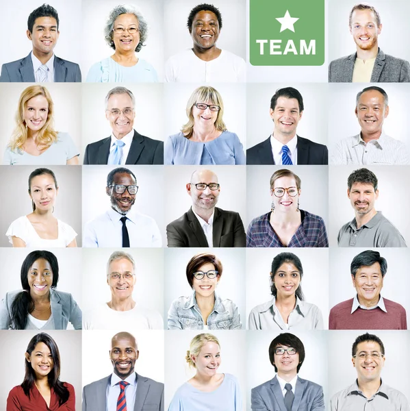 Portraits Multiethnic Diverse Business People — Stock Photo, Image