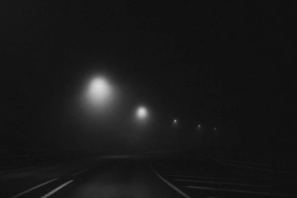 Carretera Curva Noche — Foto de Stock