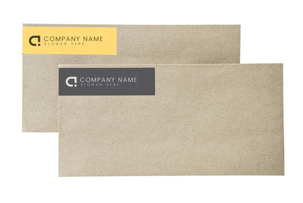 Mockups Envelope Papel Natural Reciclado — Fotografia de Stock