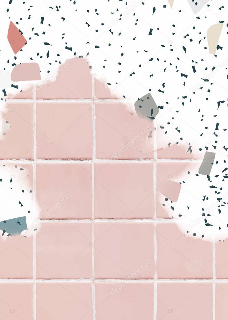 Pink tiled with abstract background
