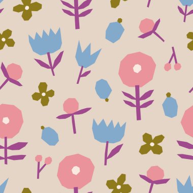 güzel çiçek desenli arka plan, vektör çizim, çiçek ve çiçek kavram olarak uygun
