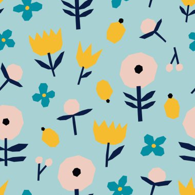 güzel çiçek desenli arka plan, vektör çizim, çiçek ve çiçek kavram olarak uygun