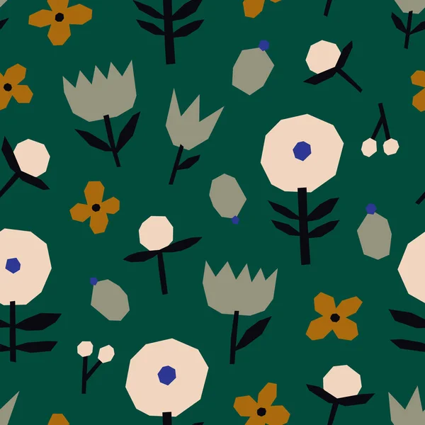 Schönes Blumenmuster Als Hintergrund Vektorillustration Blüten Und Blumenkonzept — Stockvektor