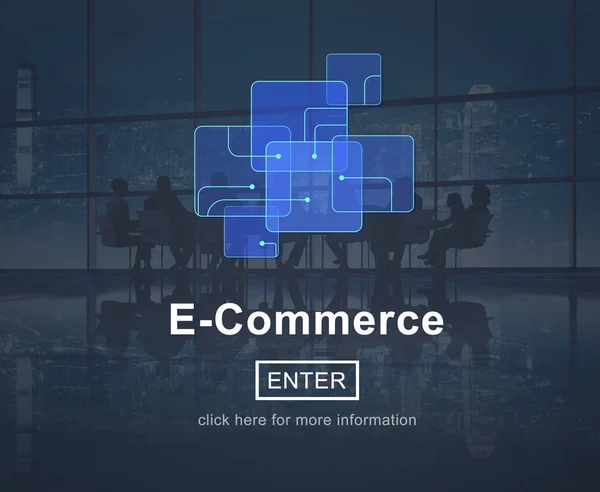 Commerce Online Marketing Site Conectar Conceito — Fotografia de Stock