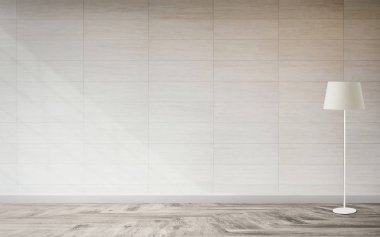 Beyaz duvar mockup karşı lamba