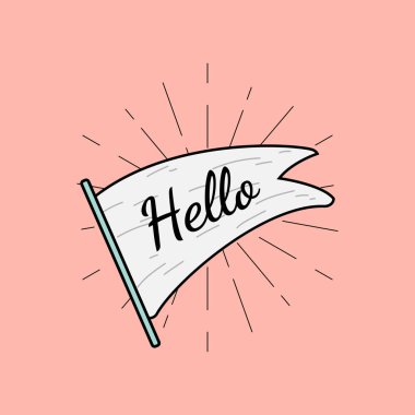 Bir metin Merhaba vektör ile banner