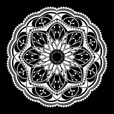 Beyaz arkaplanda beyaz mandala deseni