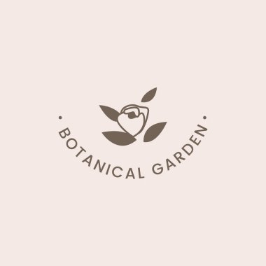 Botanik bahçesi gül rozeti vektörü