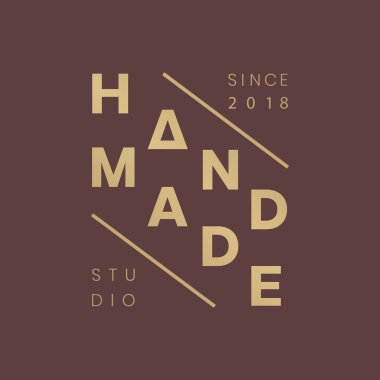 El yapımı logo rozet vektörü