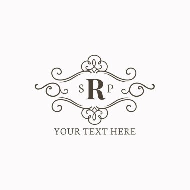 Klasik barok R rozet tasarımı