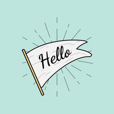 Bir metin Merhaba vektör ile banner