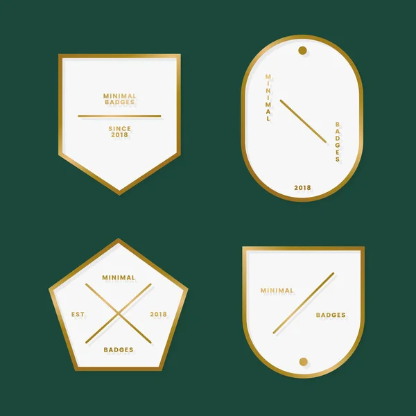 Logotipos Dorados Simples Etiquetas Vector Conjunto — Archivo Imágenes Vectoriales