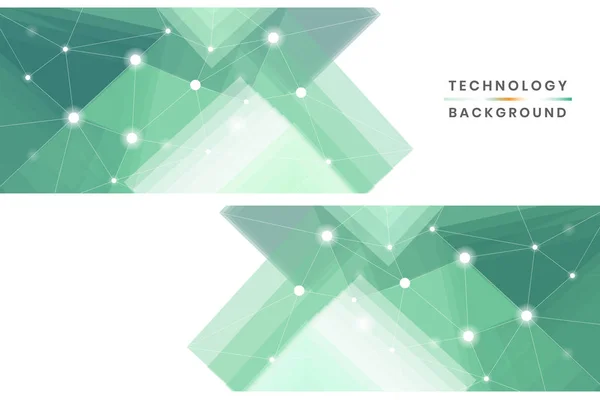 Green White Technology Banners Vector Collection — Stock Vector