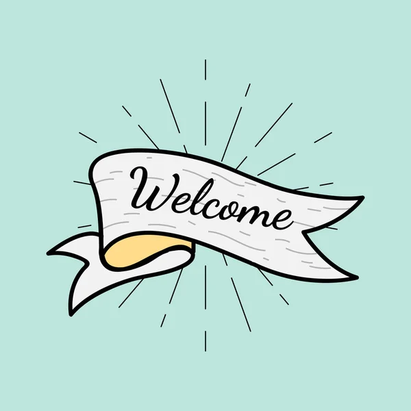 Banner Text Welcome Vector — Stock Vector