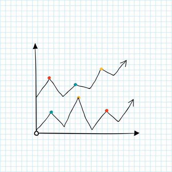 成長線グラフの矢印ベクトル — ストックベクタ