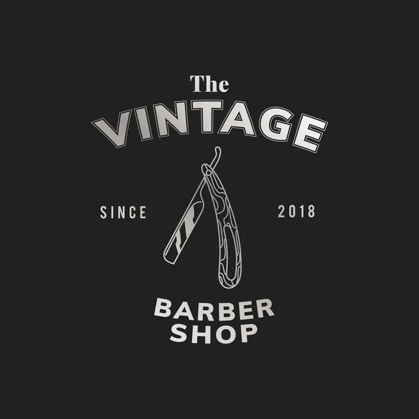 Vettore Logo Negozio Barbiere Vintage — Vettoriale Stock