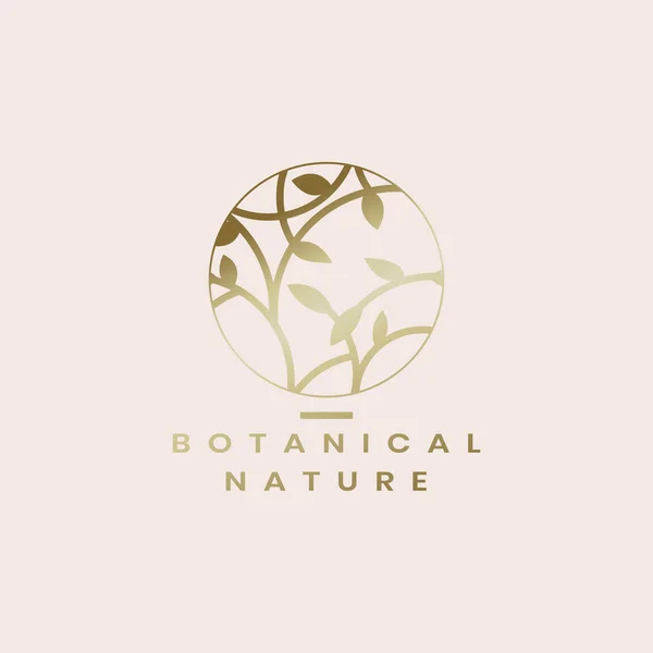 Vetor Emblema Círculo Natureza Botânica — Vetor de Stock