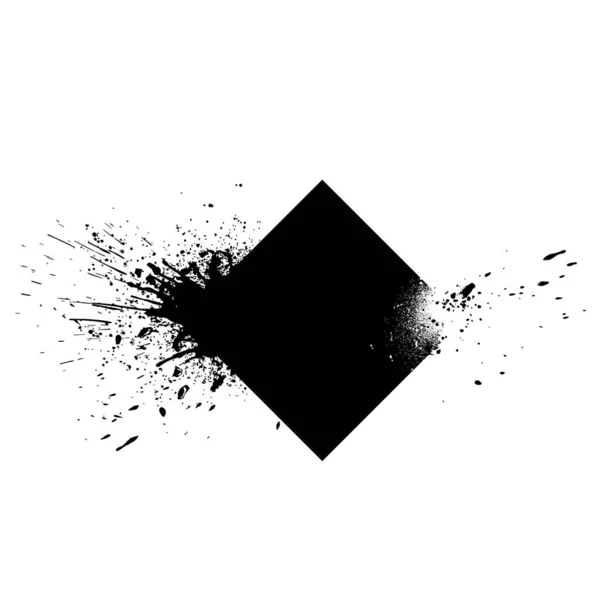 Τετράγωνο Σχήμα Στοιχείο Μελάνι Τους Παφλασμούς Διάνυσμα — Διανυσματικό Αρχείο