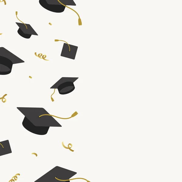 Fondo Graduación Con Vectores Placas Mortero — Vector de stock