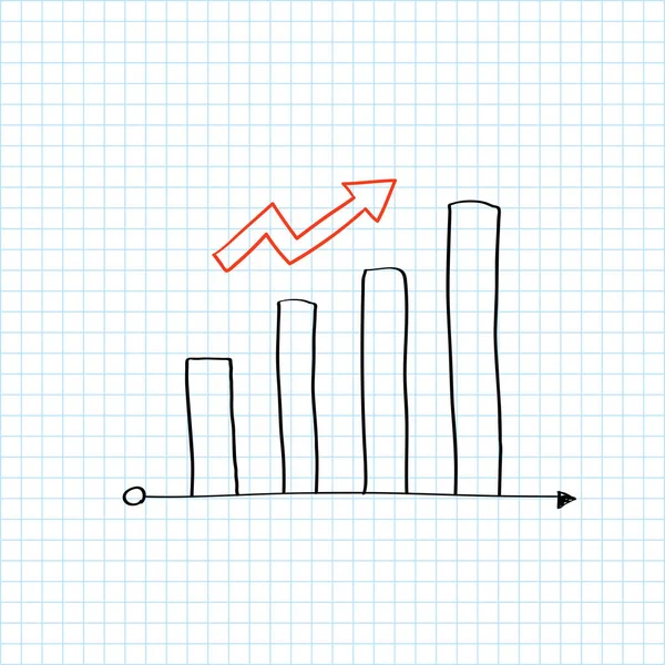 矢印ベクトルを表す棒グラフを成長 — ストックベクタ
