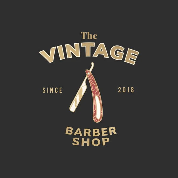 Vintage Barbería Logo Vector — Archivo Imágenes Vectoriales