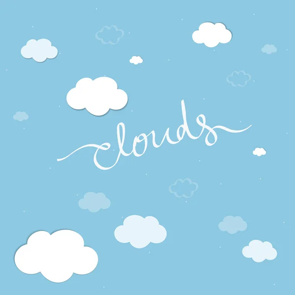 Blauwe Lucht Met Wolken Patroon Achtergrond Vector — Stockvector