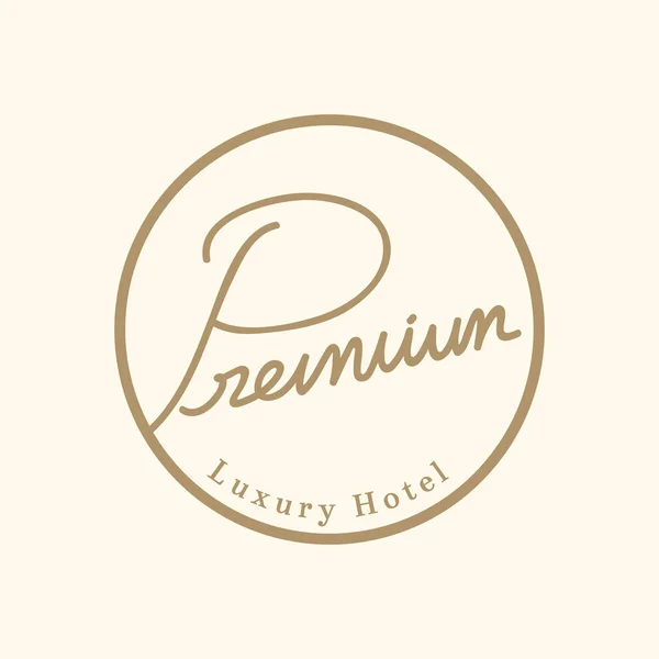 Premium Lusso Hotel Logo Distintivo Vettore — Vettoriale Stock