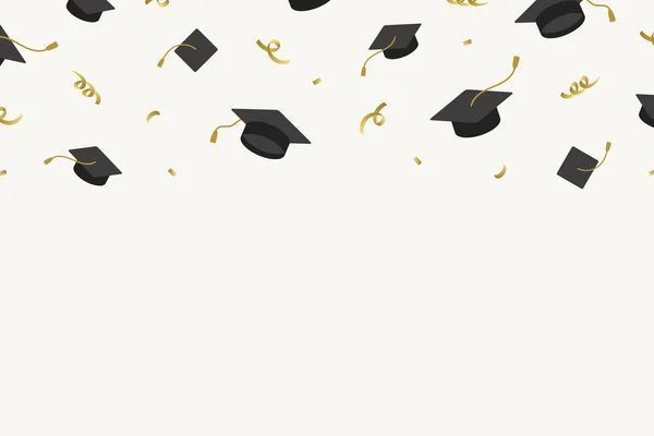 Fondo Graduación Con Vectores Placas Mortero — Vector de stock