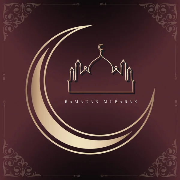 Ramadan Mubarak Vetor Design Cartão —  Vetores de Stock