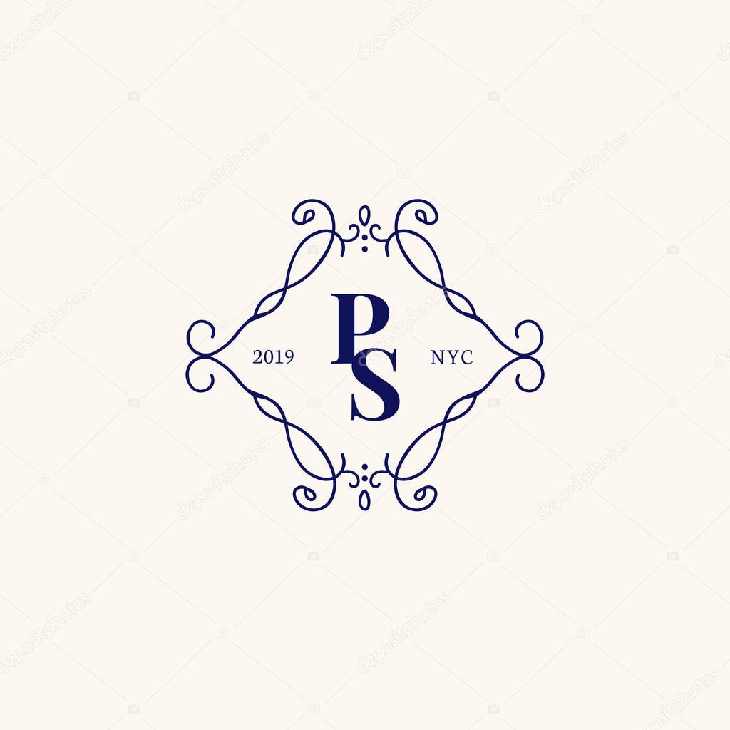 Vintage style baroque badge vector