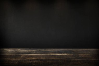 Rustic wooden planks with blackboard background