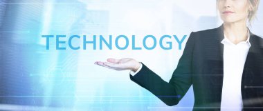 İş kadını bir teknoloji planı sunuyor