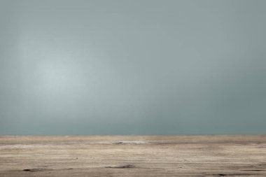 Ahşap zemin ürün arka plan ile düz deniz göbeği duvar