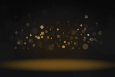 Altın bokeh dokulu düz ürün arka plan