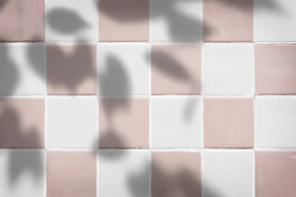 Пастельно Розовый Белый Плитки Текстурированный Фон — стоковое фото